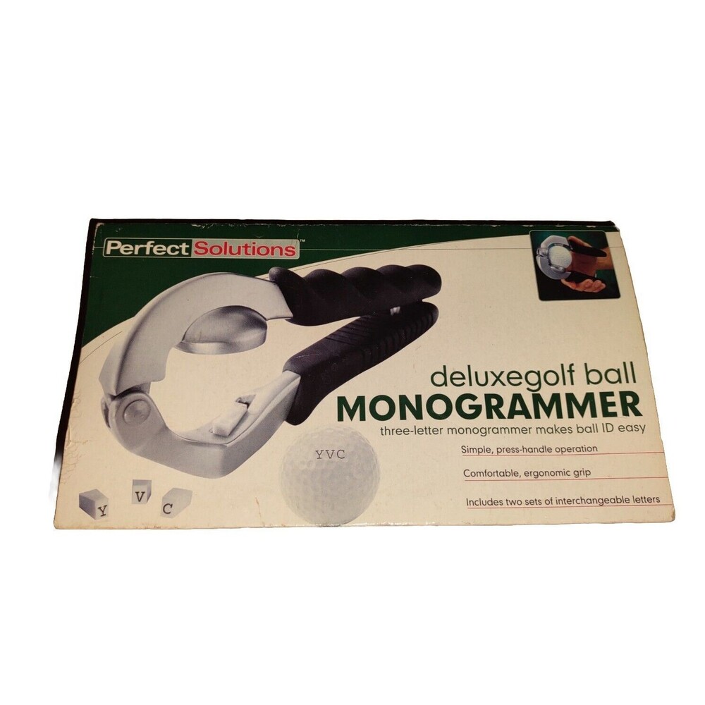 PERFECT SOLUTIONS DELUXE 3 LETTER GOLF BALL MONOGRAMMER PSO145TI EASY ID
